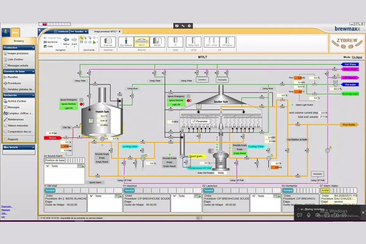 Beer production process control system