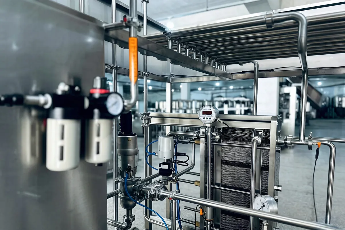 Stainless steel heat exchanger of 1000-2000L/H beverage pasteurizer