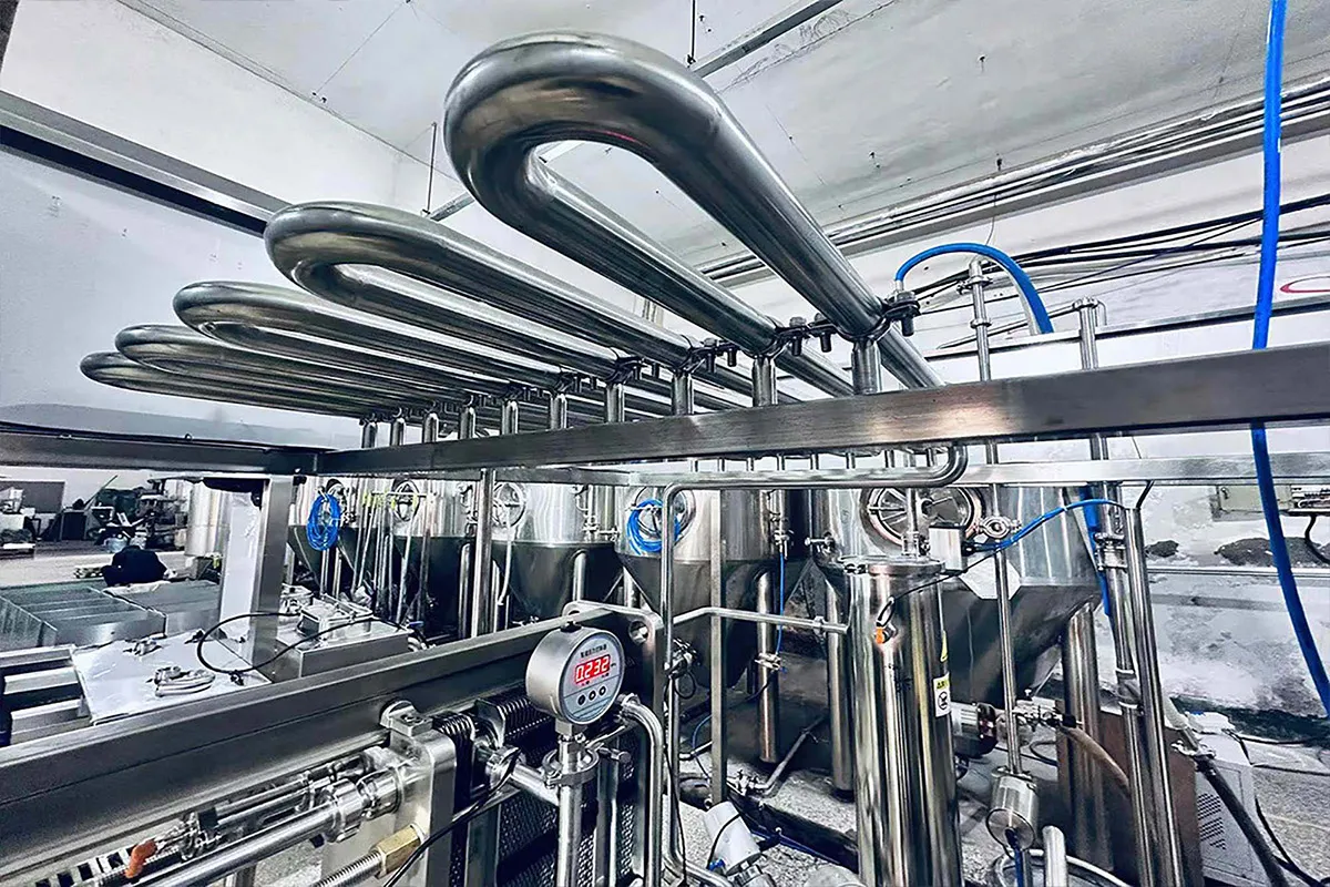 2000L/H continuous flash pasteurizer installed in brewery production line