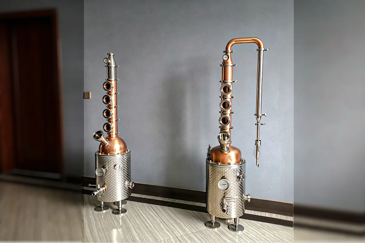 Small home fractionating column distillation unit for craft spirits