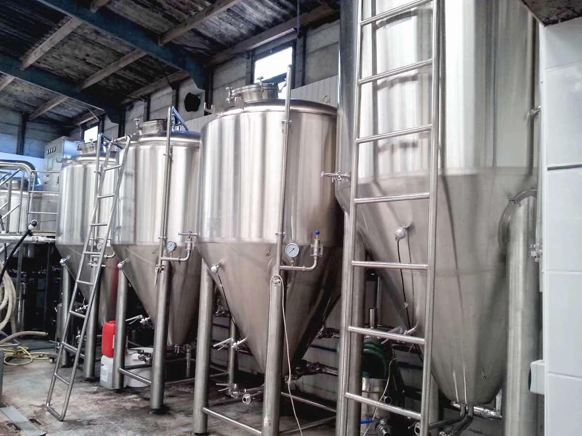 stainless steel fermentation tanks of brasserie artisanale ox 20hl brewery