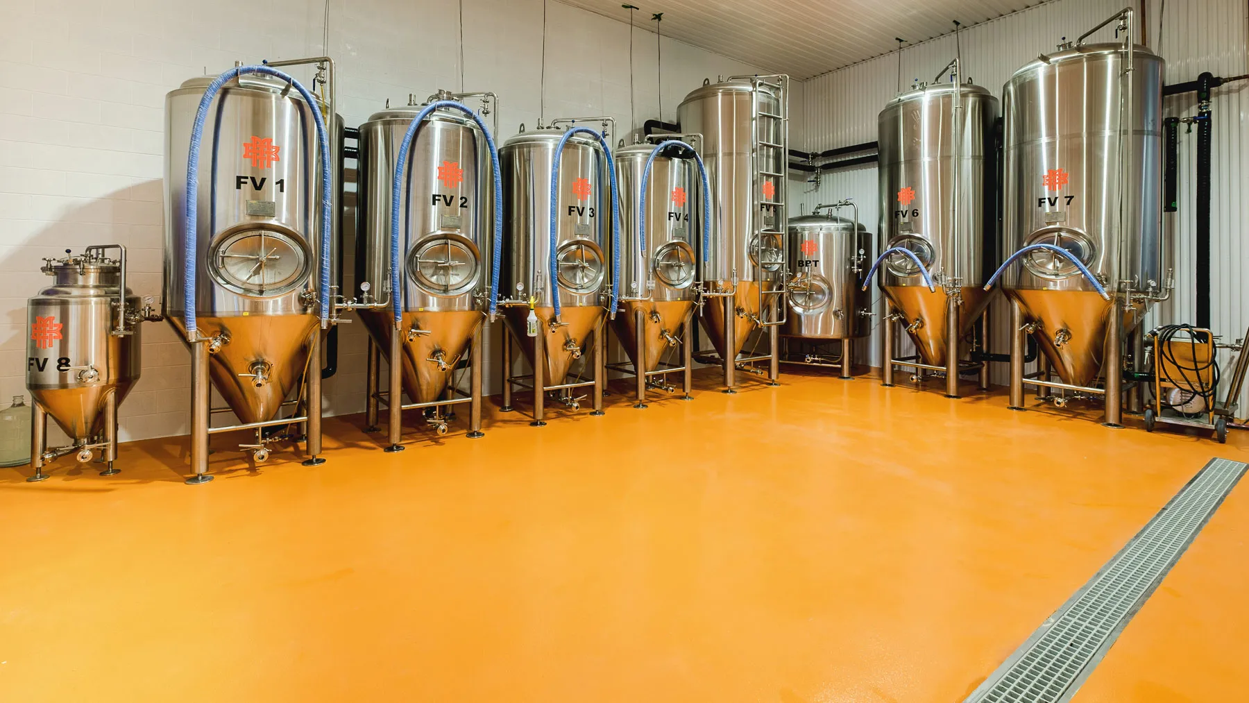 Brewery interior with full 10BBL brewing system at Bob Magnale Artisans Brasseurs