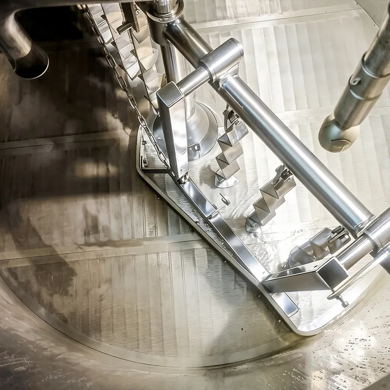 Stainless steel fermentation tanks at Brasserie Bearnaise 10HL brewery