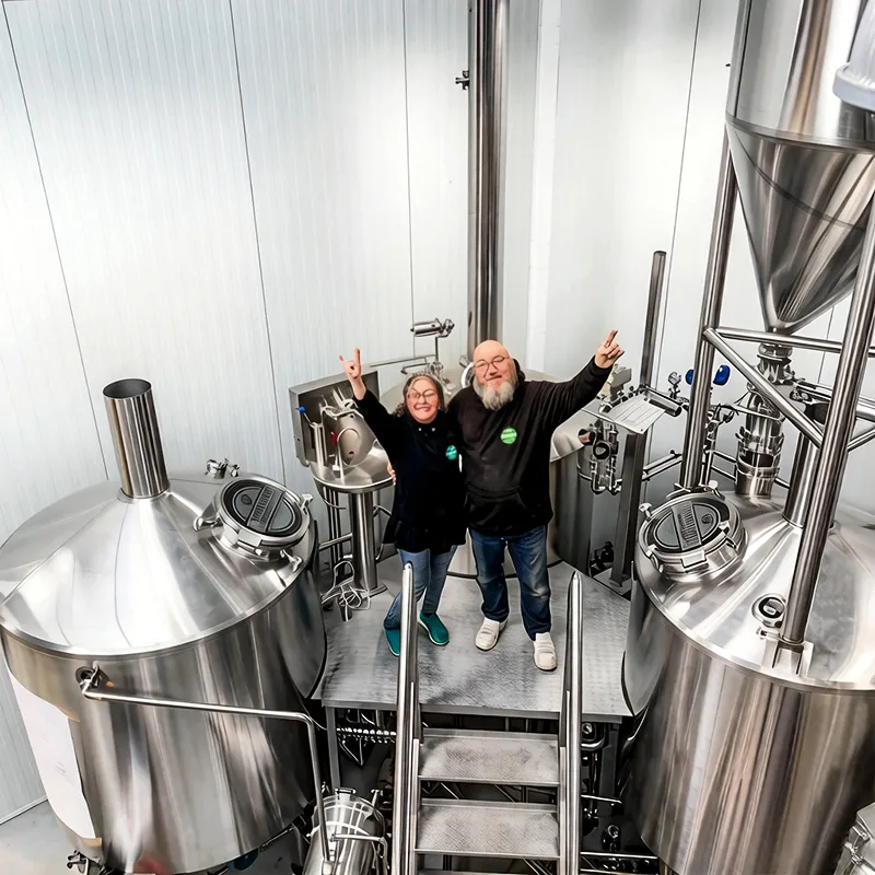 Brasserie La Mousserie taproom and boutique with visible brewing area