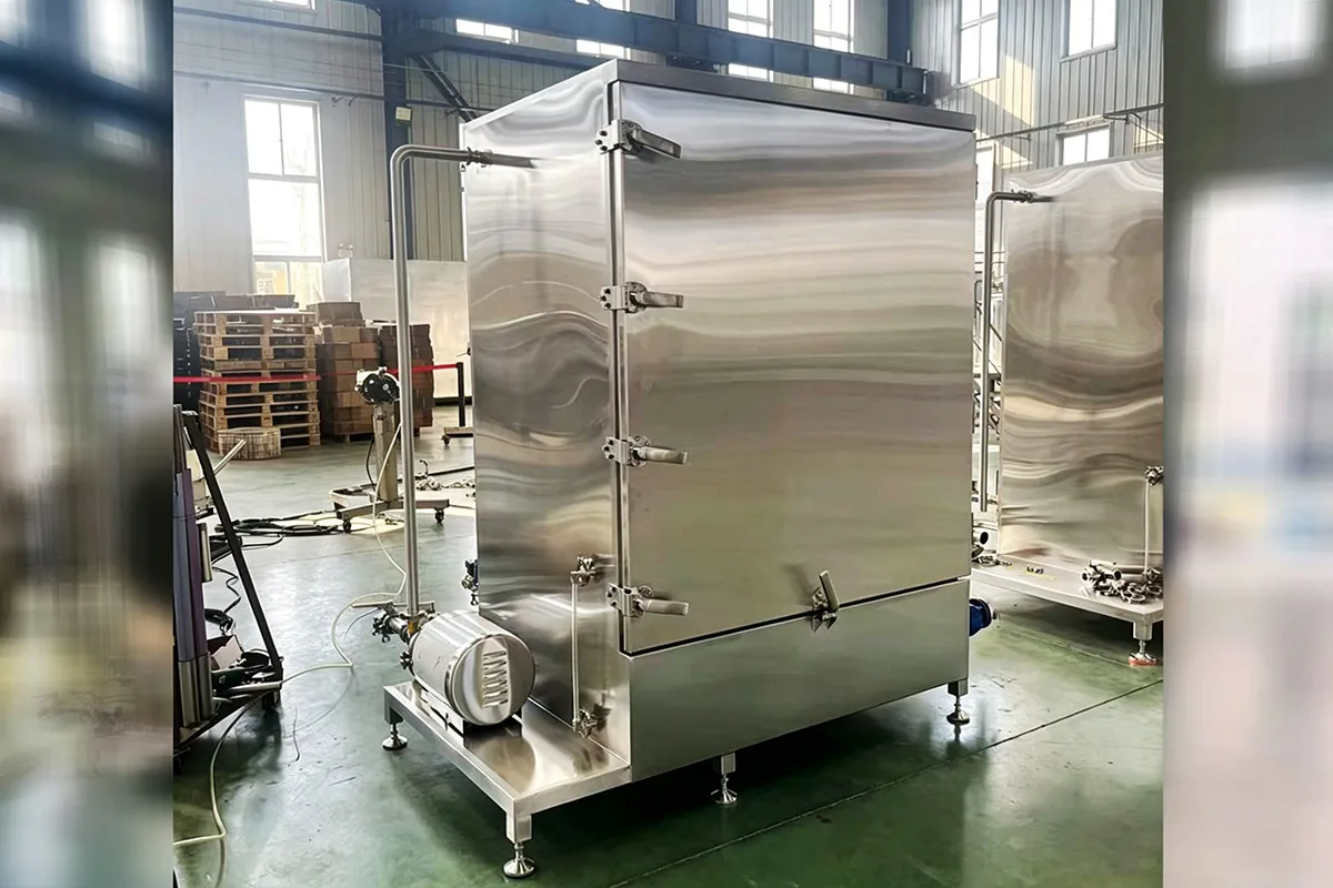 Full pallet feeding station of chamber pasteurizer
