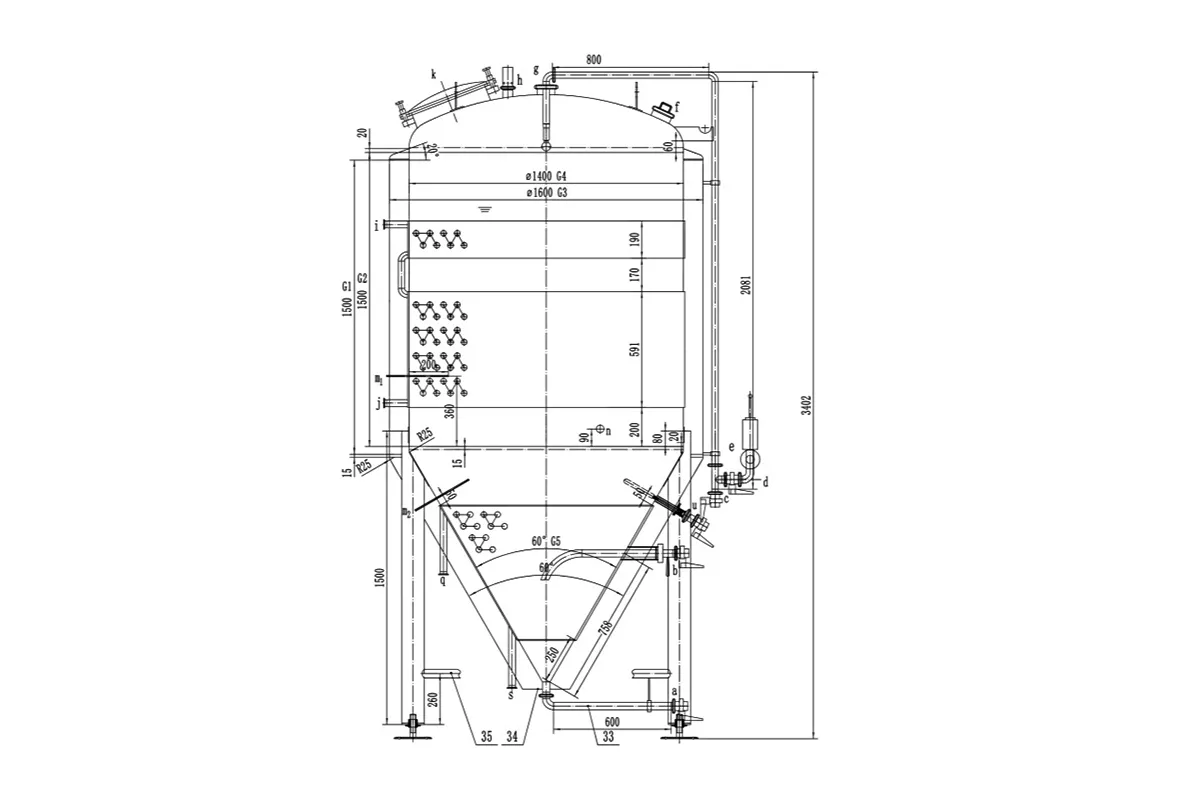 2500L Fermenters - Standard design