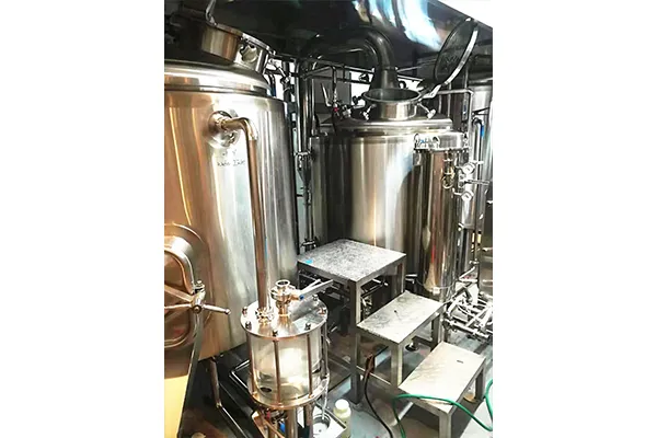 Commercial craft beer brewing system after on-site installation in Japan